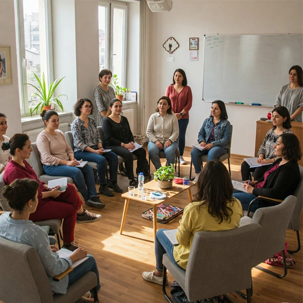 Kendi Değerine Uyanma Atölyesindeki kadınlardan bir grup